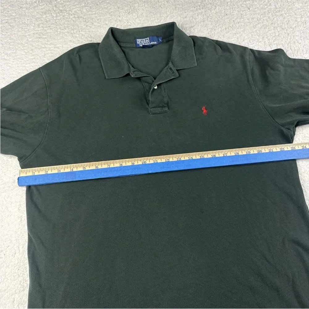 Polo Ralph Lauren Men’s Long Sleeve Green Cotton Knit Polo Shirt‎ Classic Fit L